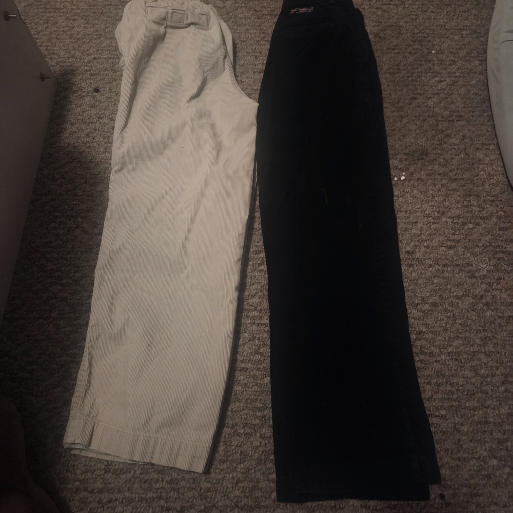Corduroy Pants Set in Cream and Black